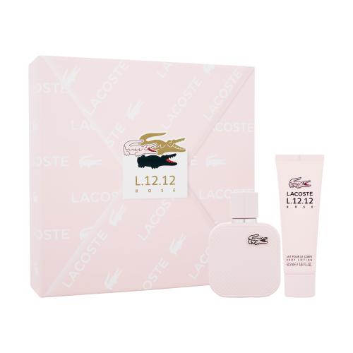 Lacoste Eau de Lacoste L.12.12 Rose darčeková kazeta pre ženy parfumovaná voda 50 ml + telové mlieko 50 ml