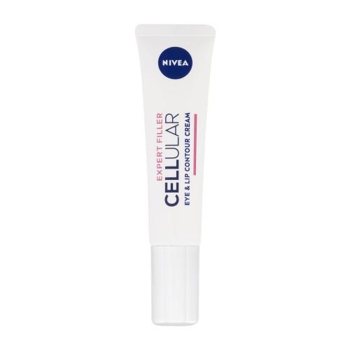 Nivea Cellular Expert Filler Eye & Lip Contour Cream 15 ml očný krém pre ženy proti vráskam; spevnenie a lifting pleti; na dehydratovanu pleť