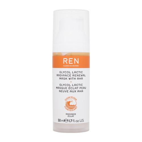 REN Clean Skincare Radiance Glycolic Lactic Radiance Renewal Mask With AHA 50 ml pleťová maska pre ženy na rozjasnenie pleti; na unavenú pleť