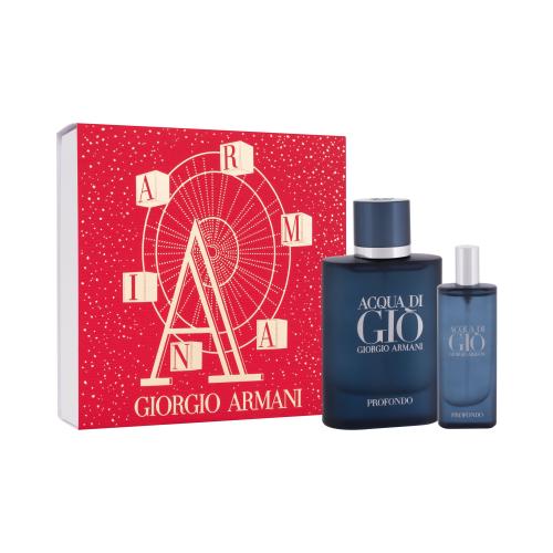 Giorgio Armani Acqua di Giò Profondo darčeková kazeta pre mužov parfumovaná voda 75 ml + parfumovaná voda 15 ml