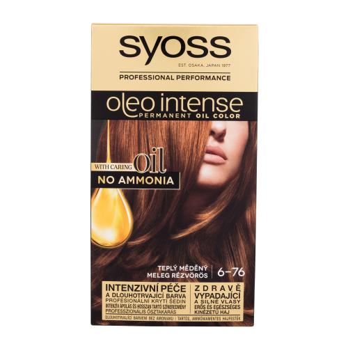 Syoss Oleo Intense Permanent Oil Color 50 ml farba na vlasy pre ženy 6-76 Warm Copper na farbené vlasy
