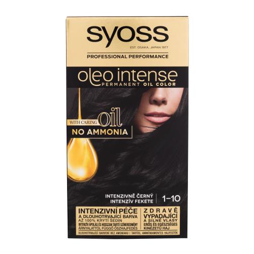 Syoss Oleo Intense Permanent Oil Color 50 ml farba na vlasy pre ženy 1-10 Intense Black na farbené vlasy