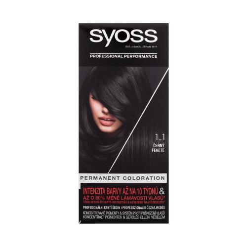Syoss Color permanentná farba na vlasy odtieň 1-1 Black