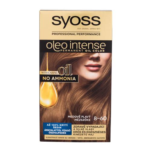 Syoss Oleo Intense Permanent Oil Color 50 ml farba na vlasy pre ženy 8-60 Honey Blond na farbené vlasy; na blond vlasy