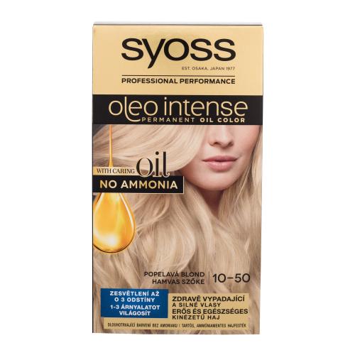 Syoss Oleo Intense Permanent Oil Color 50 ml farba na vlasy pre ženy 10-50 Ashy Blond na farbené vlasy; na blond vlasy