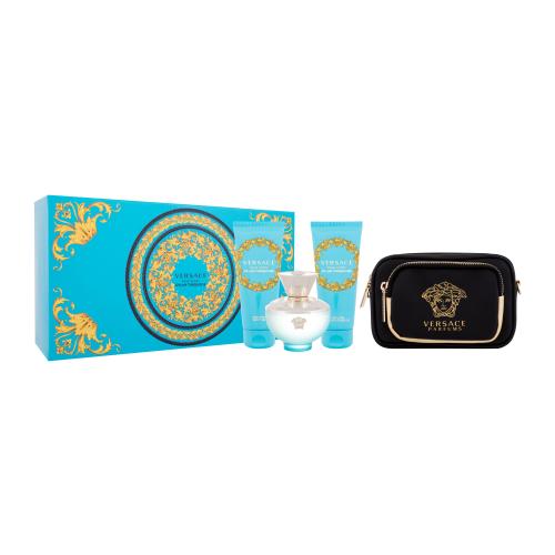 Versace Dylan Turquoise darčeková kazeta pre ženy toaletná voda 100 ml + sprchovací gél 100 ml + telový gél 100 ml + kabelka