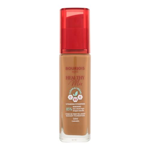 Bourjois Healthy Mix rozjasňujúci hydratačný make-up 24h odtieň 58W Caramel 30 ml