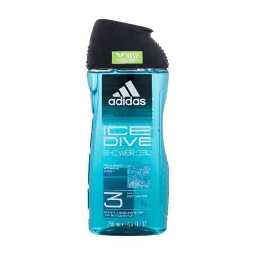 Adidas Ice Dive Shower Gel 3-In-1 New Cleaner Formula 250 ml sprchovací gél pre mužov