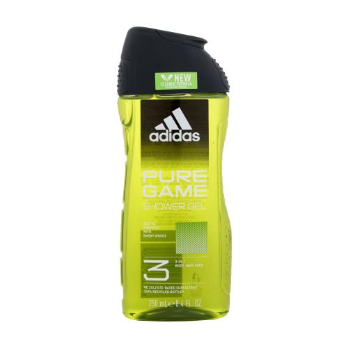 Adidas Pure Game Shower Gel 3-In-1 New Cleaner Formula 250 ml sprchovací gél pre mužov
