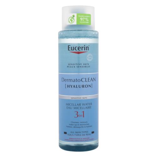 Eucerin DermatoClean Hyaluron Micellar Water 3in1 400 ml micelárna voda pre ženy na dehydratovanu pleť; na citlivú a podráždenú pleť