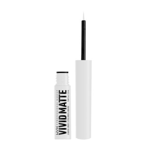 NYX Professional Makeup Vivid Matte tekuté linky na oči s matným efektom odtieň White 4 ml
