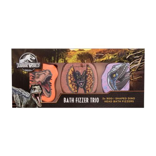 Universal Jurassic World Bath Fizzer Trio darčeková kazeta bomba do kúpeľa 3 x 90 g pre deti poškodená krabička