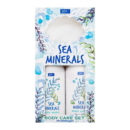 Xpel Sea Minerals Body Care Set darčeková kazeta sprchovací gél Sea Minerals 300 ml + telové mlieko Sea Minerals 300 ml + exfoliačné rukavice