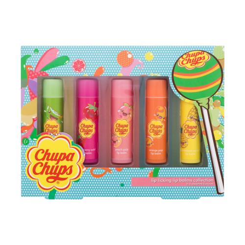 Chupa Chups Lip Balm Lip Licking Collection darčeková kazeta pre deti balzam na pery 5 x 4 g