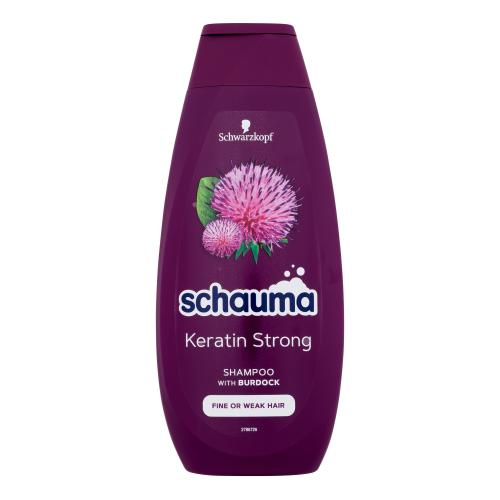 Schwarzkopf Schauma Keratin Strong Shampoo 400 ml šampón pre ženy na jemné vlasy; na oslabené vlasy