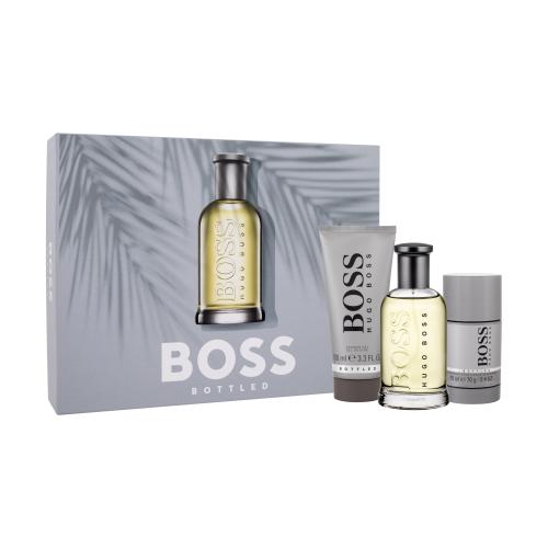 HUGO BOSS Boss Bottled darčeková kazeta pre mužov toaletná voda 100 ml + sprchovací gél 100 ml + deostick 75 ml