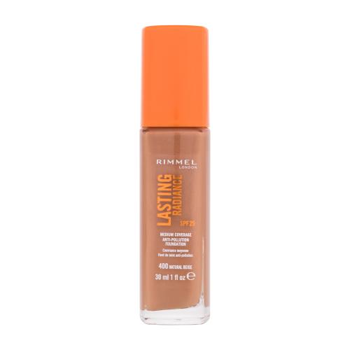Rimmel Lasting Radiance rozjasňujúci make-up SPF 25 odtieň 400 Natural Beige 30 ml