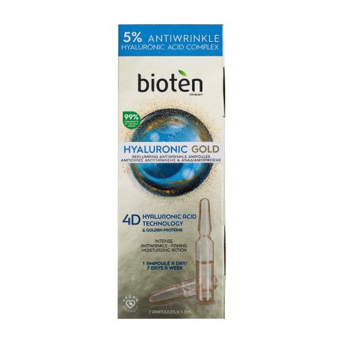 Bioten Hyaluronic Gold Replumping Antiwrinkle Ampoules 7x1,3 ml pleťové sérum pre ženy proti vráskam
