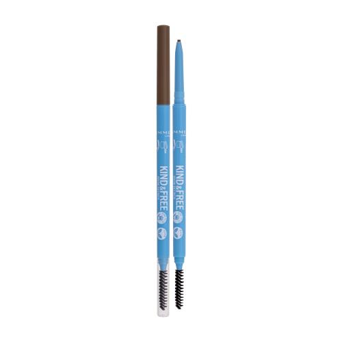 Rimmel Kind & Free ceruzka na obočie s kefkou odtieň 002 Taupe 0,09 g