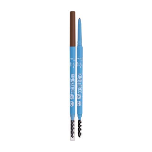 Rimmel Kind & Free ceruzka na obočie s kefkou odtieň 003 Warm Brown 0,09 g