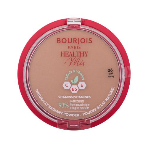Bourjois Healthy Mix zmatňujúci púder pre žiarivý vzhľad pleti odtieň 06 Honey 10 g
