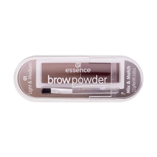 Essence Brow Powder Set 2,3 g púder na obočie pre ženy 01 Light & Medium