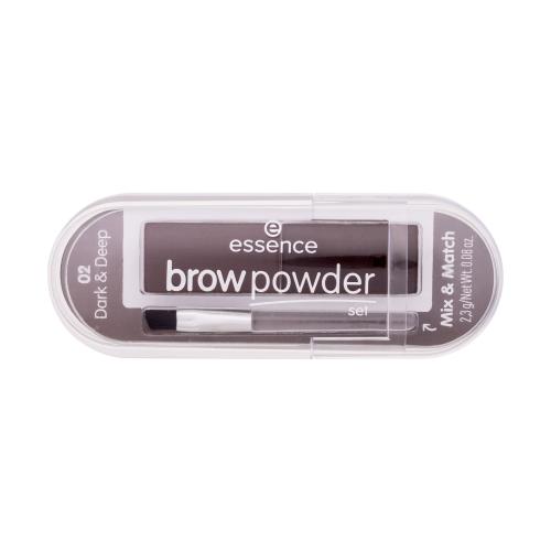 Essence Brow Powder Set 2,3 g púder na obočie pre ženy 02 Dark & Deep