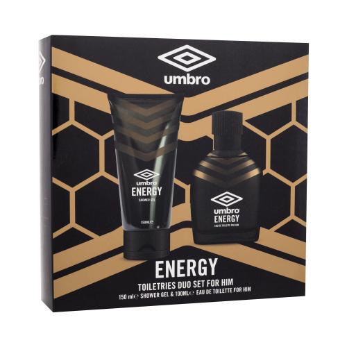 UMBRO Energy darčeková kazeta toaletná voda 100 ml + sprchovací gél 150 ml pre mužov poškodená krabička