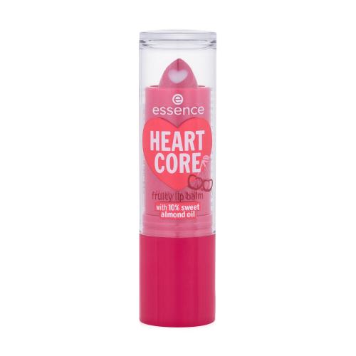 Essence Heart Core Fruity Lip Balm 3 g vyživujúci balzam na pery pre ženy 01 Crazy Cherry