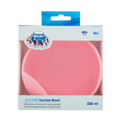 Canpol babies Silicone Suction Bowl Pink 330 ml riad pre deti