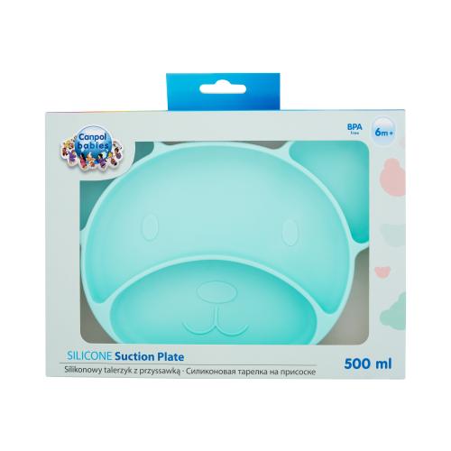 Canpol babies Silicone Suction Plate Turquoise 500 ml riad pre deti