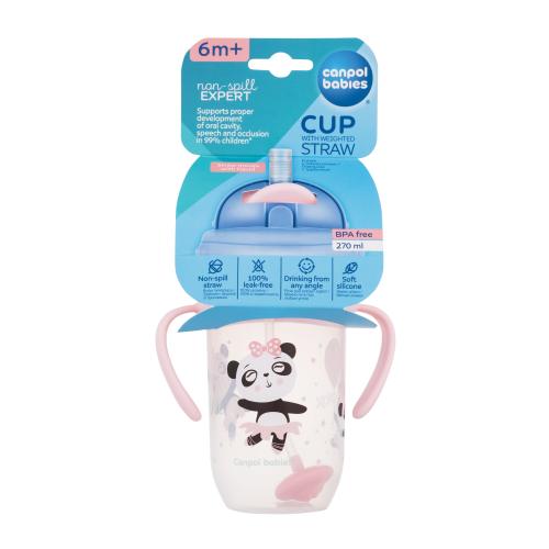 canpol babies Exotic Animals Cup With Straw hrnček s rúrkou 270 ml