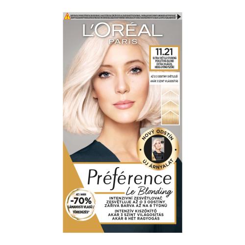 L’Oréal Paris Préférence Le Blonding farba na vlasy na zosvetlenie vlasov odtieň 11.21 Ultra-Light Cool Pearl Blonde 1 ks