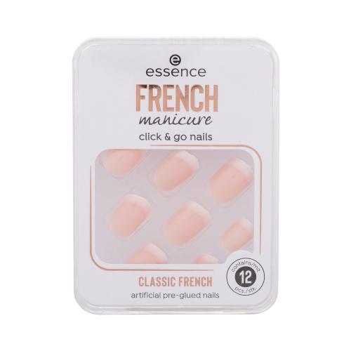Essence French Manicure Click & Go Nails 12 ks umelé nechty pre ženy 01 Classic French