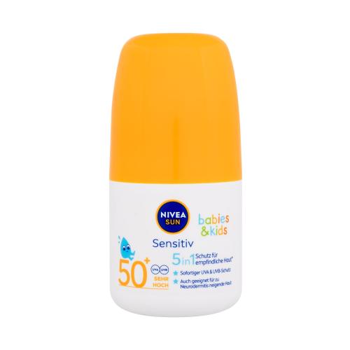 Opaľovacie mlieko pre deti SPF 50+ (Sun Kids Protect & Sensitive Roll-On) 50 ml