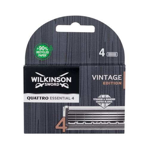 Wilkinson Sword Quattro Essential 4 Vintage Edition náhradné ostrie náhradná britva 4 ks pre mužov