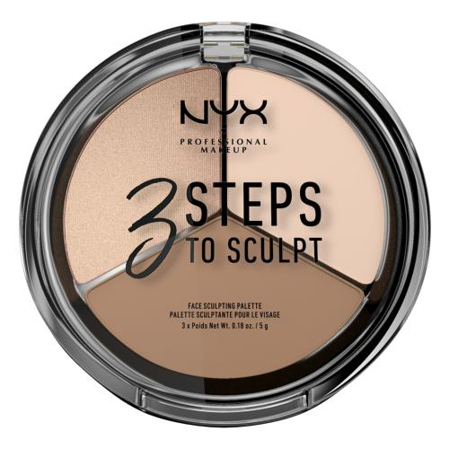 NYX Professional Makeup 3 Steps To Sculpt kontúrovacia paletka na tvár odtieň 01 Fair 15 g