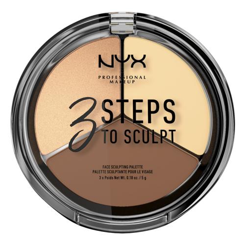 NYX Professional Makeup 3 Steps To Sculpt kontúrovacia paletka na tvár odtieň 02 Light 15 g