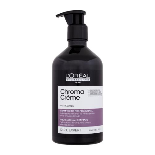 L'Oréal Professionnel Chroma Crème Professional Shampoo Purple Dyes 500 ml šampón pre ženy na blond vlasy