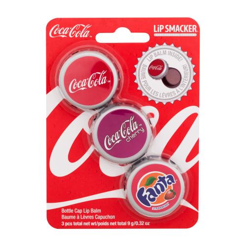 Lip Smacker Coca-Cola Bottle Cap Lip Balm darčeková kazeta pre deti balzam na pery 3 x 3 g