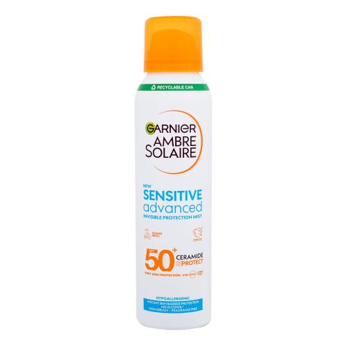 Garnier Ambre Solaire Sensitive Advanced Invisible Protection Mist SPF50+ 150 ml opaľovací prípravok na telo unisex poškodený flakón
