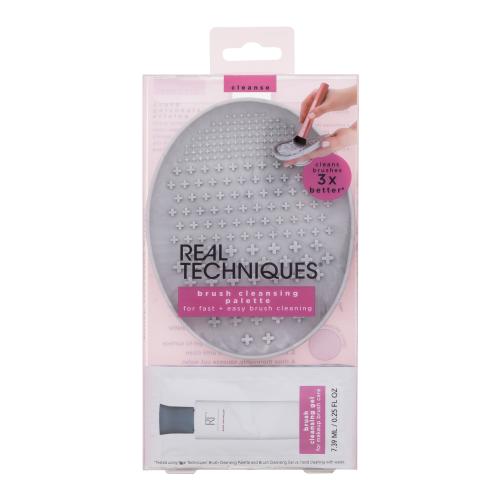 Real Techniques Cleanse Brush Cleansing Palette štetec paletka na čistenie štetcov 1 ks + gél na čistenie štetcov 2 x 7,39 ml pre ženy