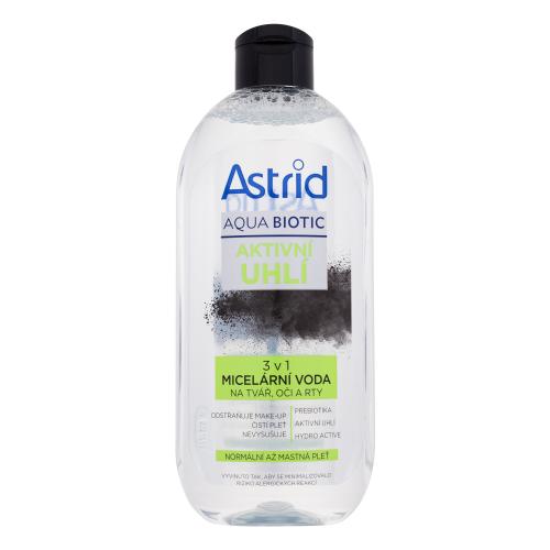 Astrid Aqua Biotic Active Charcoal 3in1 Micellar Water 400 ml micelárna voda pre ženy na všetky typy pleti; na normálnu pleť; na mastnú pleť