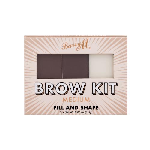 Barry M Brow Kit 4,5 g set a paletka na obočie pre ženy Medium