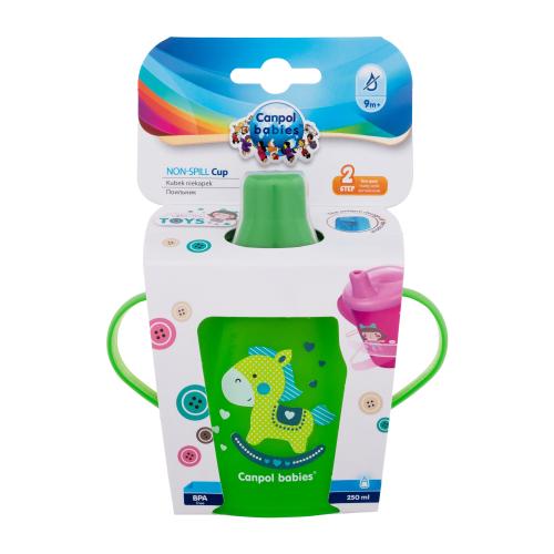 Canpol babies Toys Non-Spill Cup Green 9m+ 250 ml šálka pre deti
