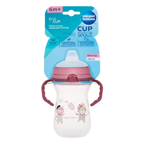 Canpol babies Bonjour Paris First Cup Pink 6m+ 250 ml šálka pre deti