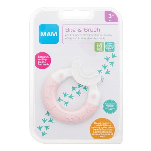 MAM Bite & Brush hryzadielko 3m+ Pink 1 ks