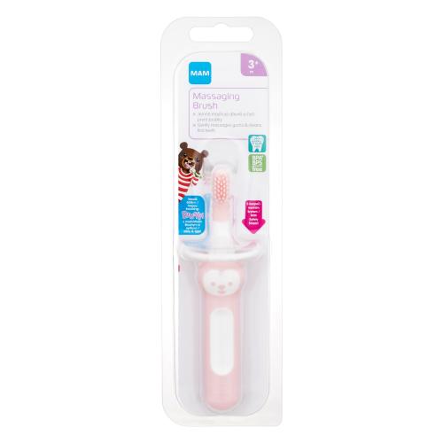 MAM Baby´s Brush Massaging Brush 3m+ Pink 1 ks zubná kefka pre deti