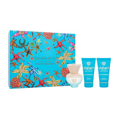 Versace Pour Femme Dylan Turquoise darčeková kazeta toaletná voda 50 ml + sprchovací gél 50 ml + telový gél 50 ml pre ženy