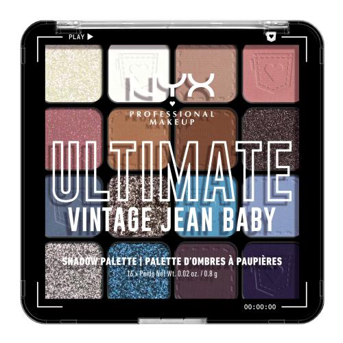 NYX Professional Makeup Ultimate Shadow Palette očné tiene odtieň Vintage Jean Baby 16 ks